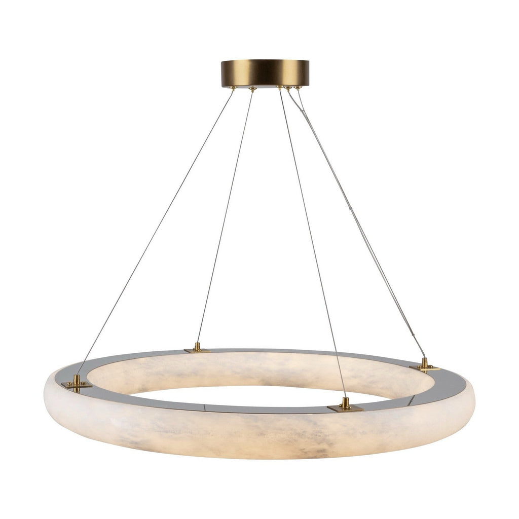 White Alabaster chandelier - Faye Court for dining room view 4