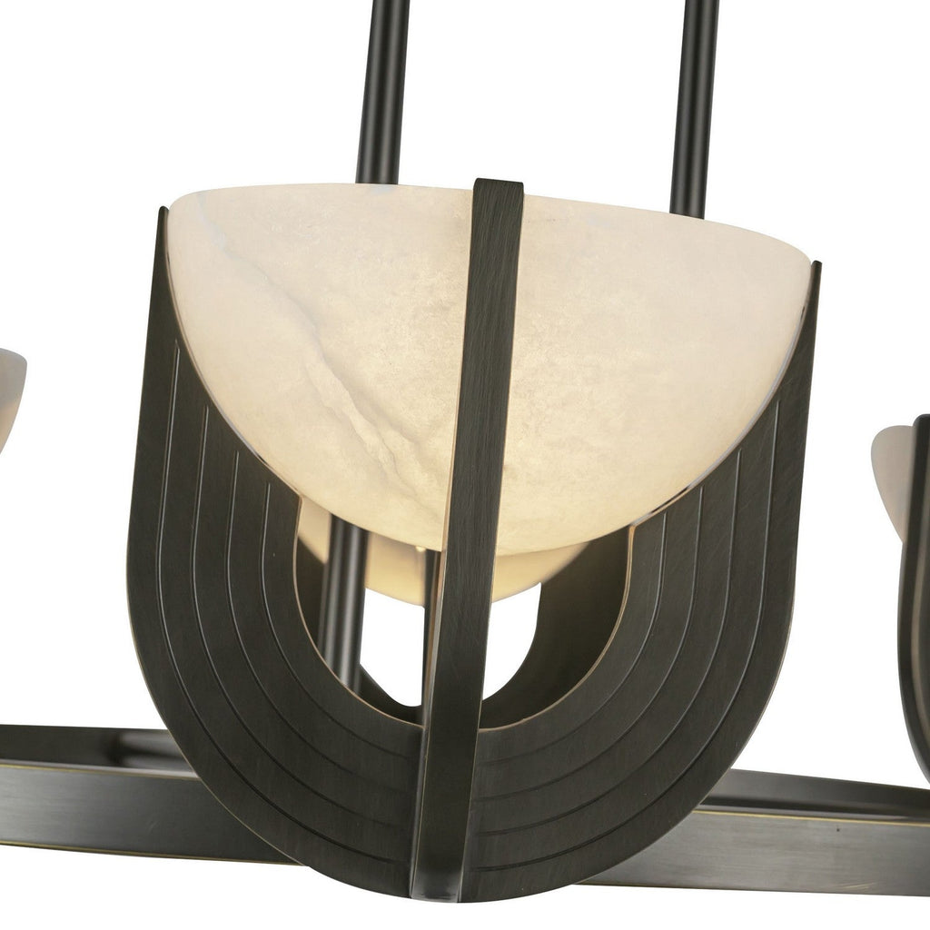 Bronze Alabaster chandelier - Aria Court for dining room view 3