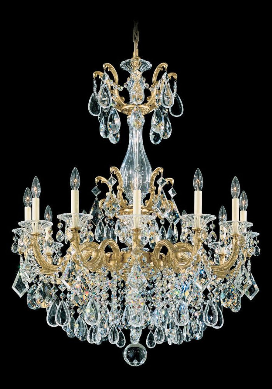 La Scala Chandelier, 12-Light, Heirloom Gold, Clear Heritage Crystal, 33"W (5011-22 1P33U)