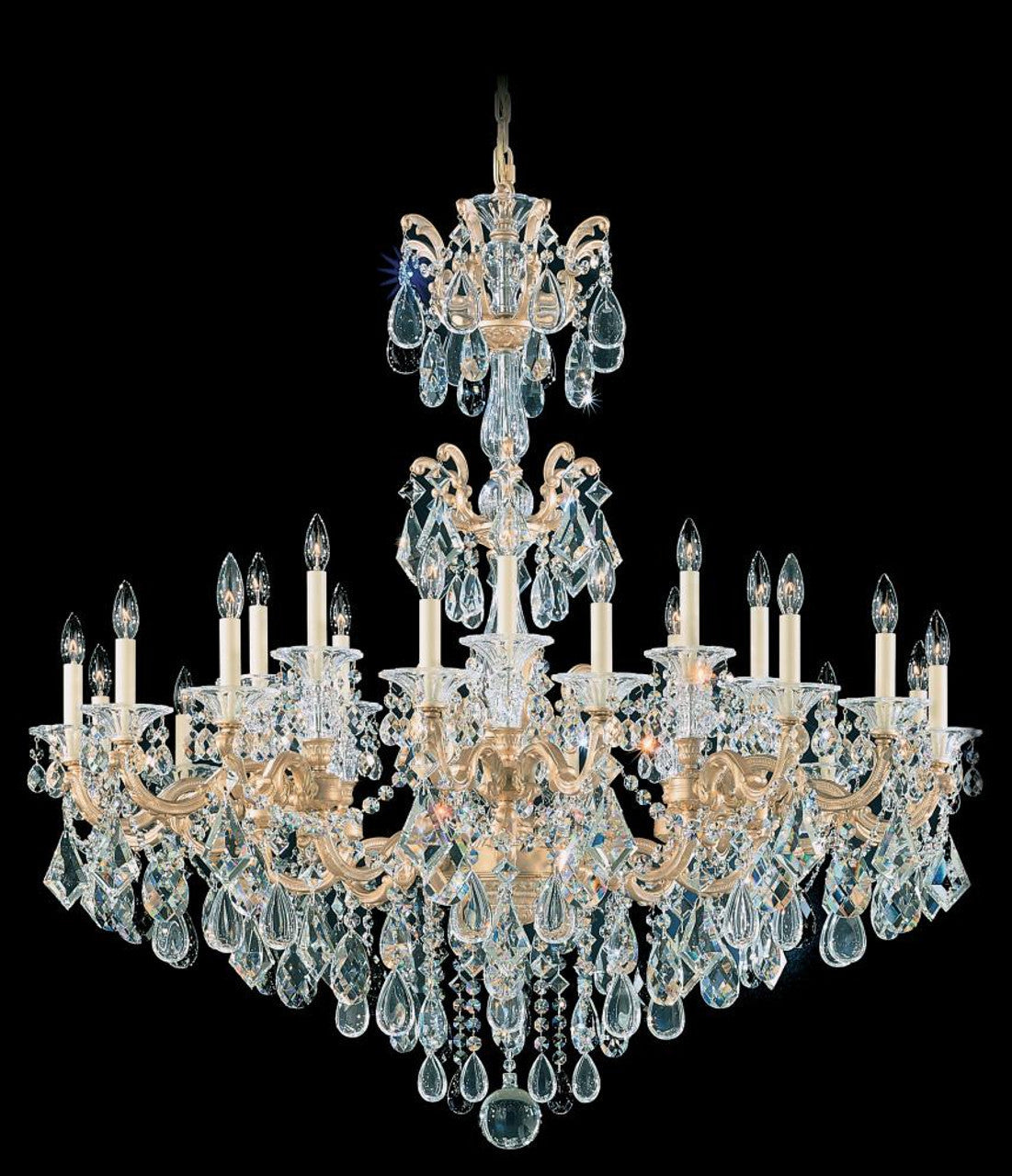 Clear Crystal Candle chandelier - Livia Mist for dining room view 1