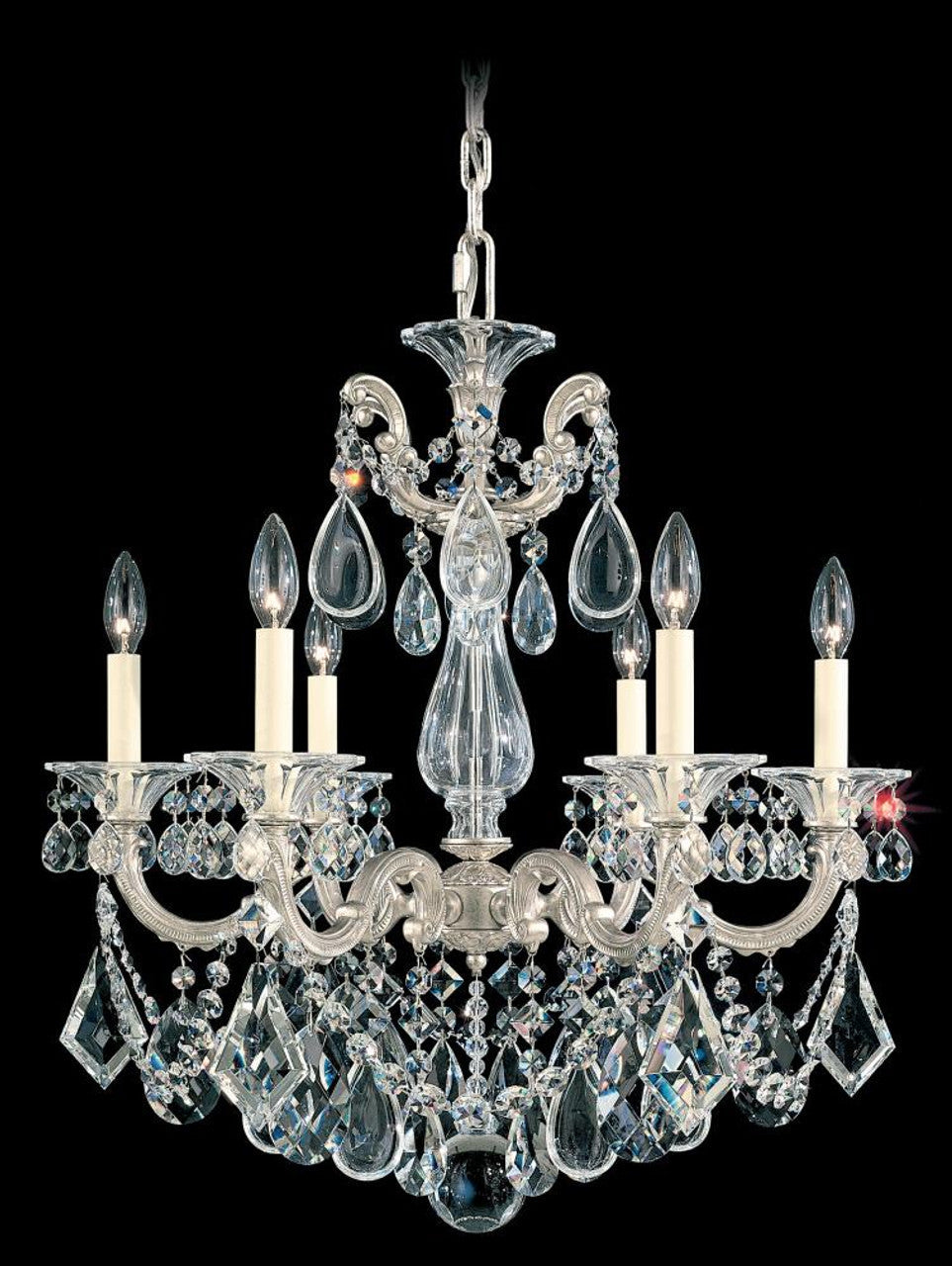 Polished Nickel Acrylic chandelier - Opal Gleam for dining room view 3