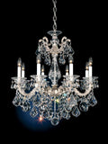 La Scala Chandelier, 8-Light, Antique Silver, Clear Swarovski Crystal, 25"W (5073-48S AY8MG)