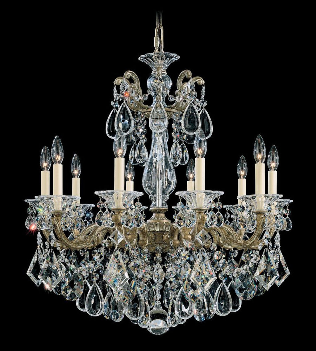 La Scala Chandelier, 8-Light, Parchment Gold, Clear Heritage Crystal, 25"W (5073-27 1T3UQ)