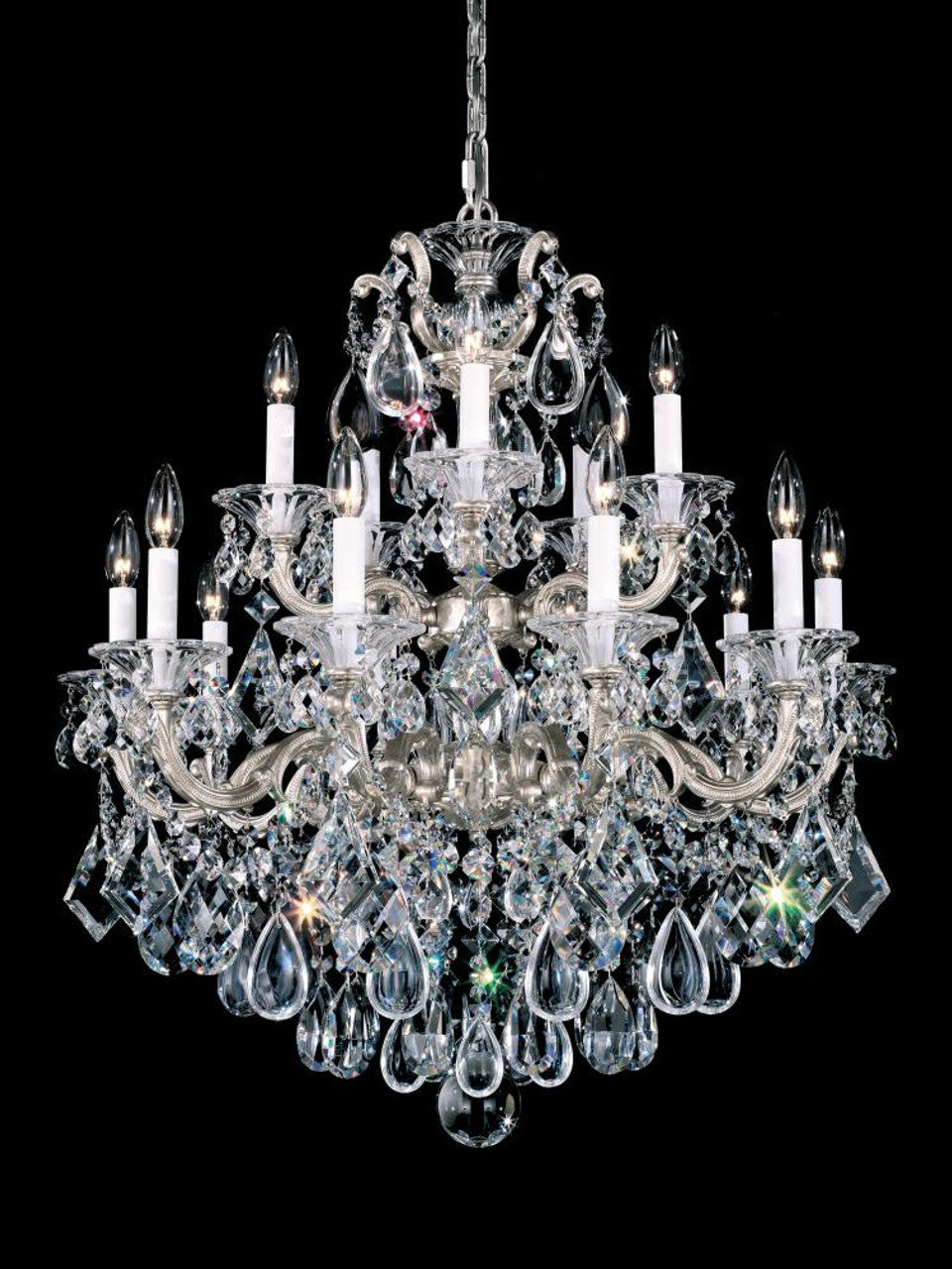 Clear Crystal Candle chandelier - Livia Mist for dining room view 2