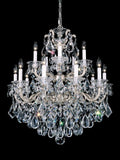 La Scala Chandelier, 24-Light, Parchment Gold, Clear Swarovski Crystal, 46"W (5013-27S AY9NL)