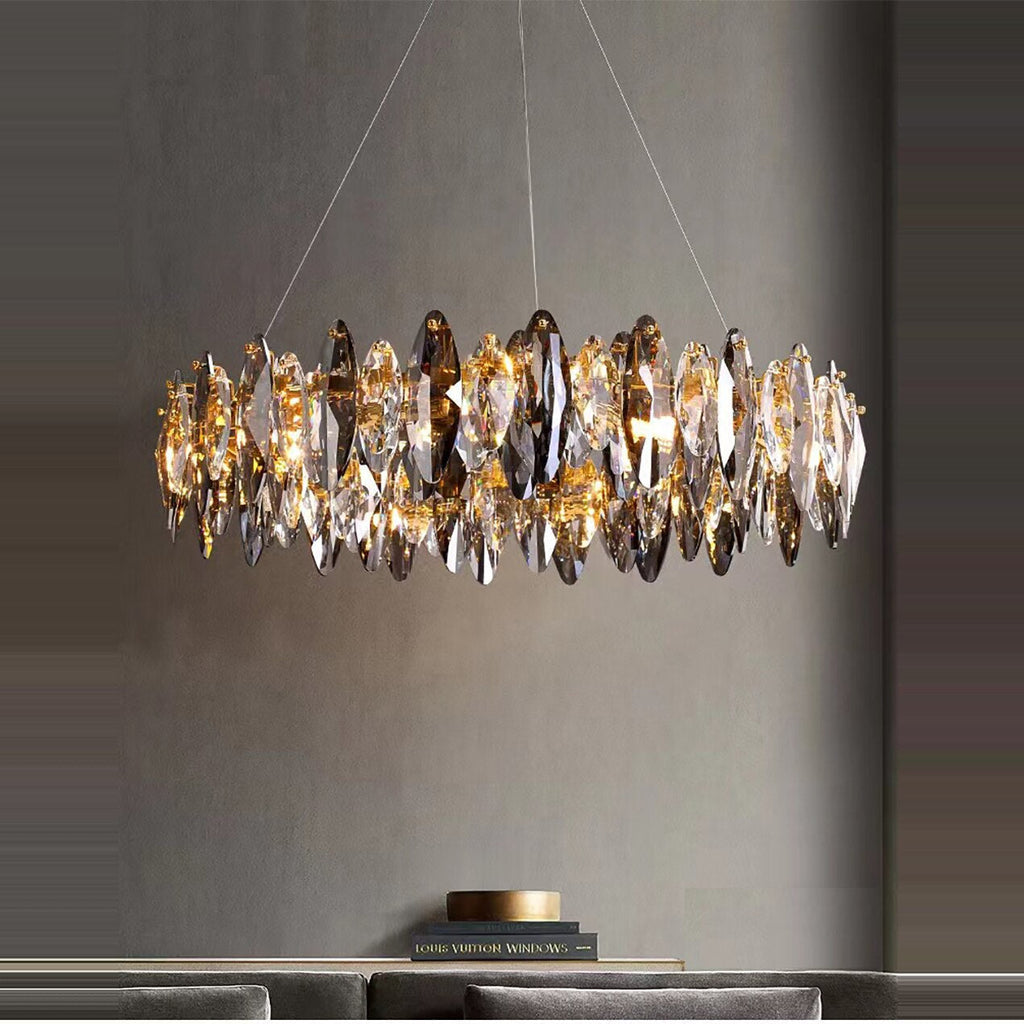 Polished Crystal Round chandelier - Siena House for dining room view 2