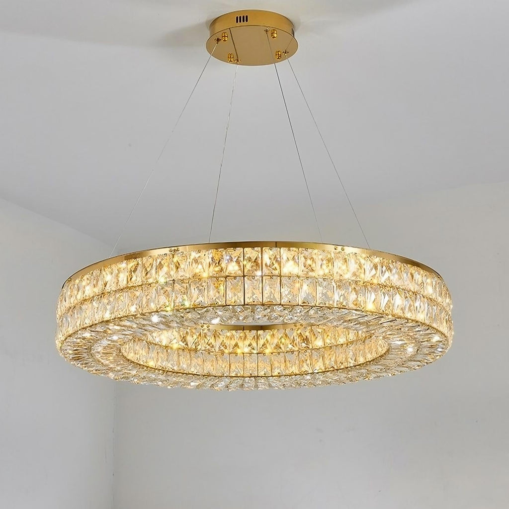 Gold Crystal Round chandelier - Iris Bay for dining room view 4