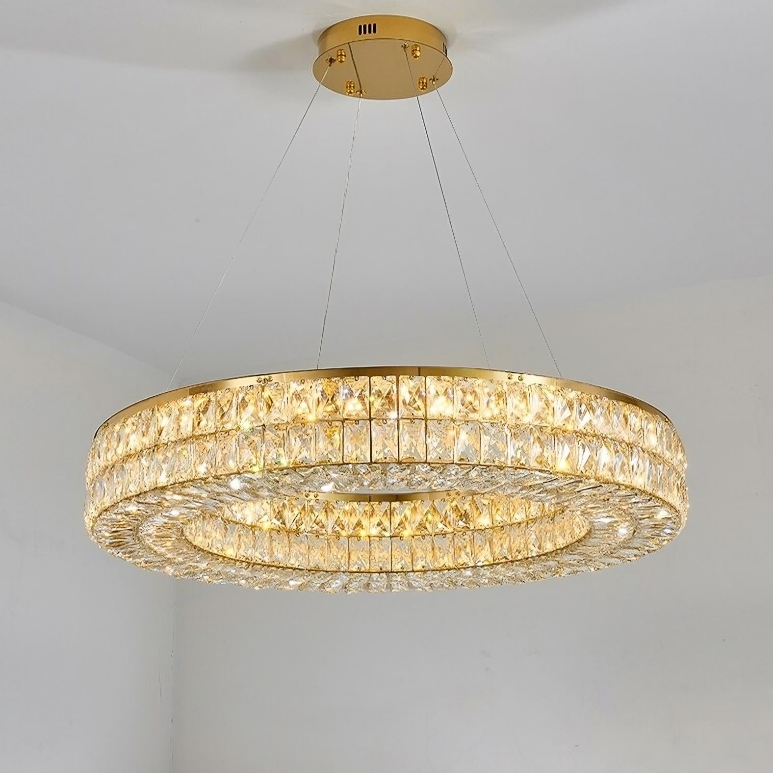 Gold Crystal Round chandelier - Iris Bay for dining room view 4