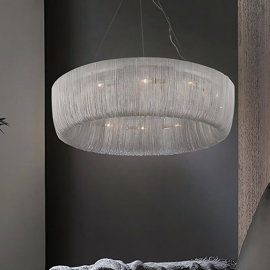 Steel chandelier - Vale House for dining room view 2