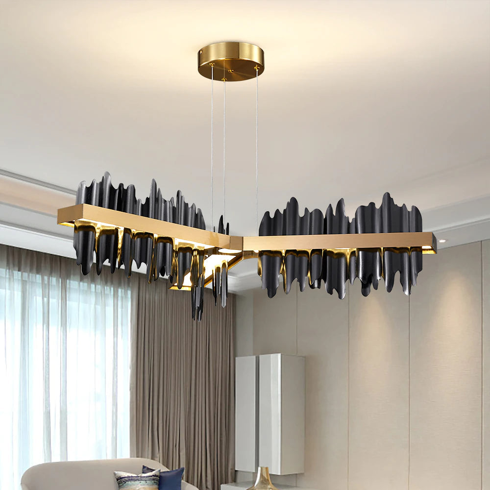 Copper Steel chandelier - Maris House for dining room view 2