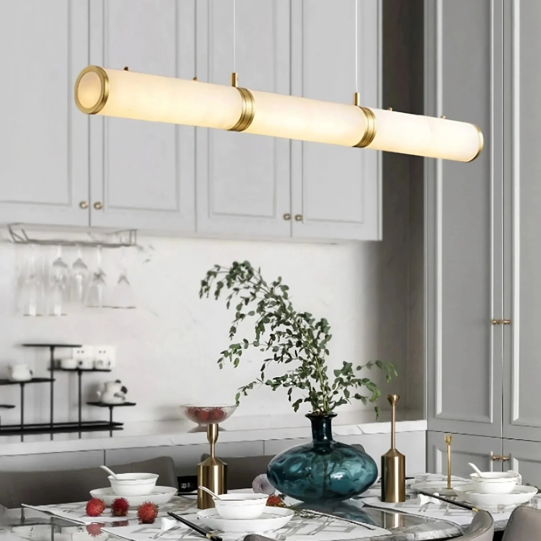 Brass Brass chandelier - Greer House for dining room view 2