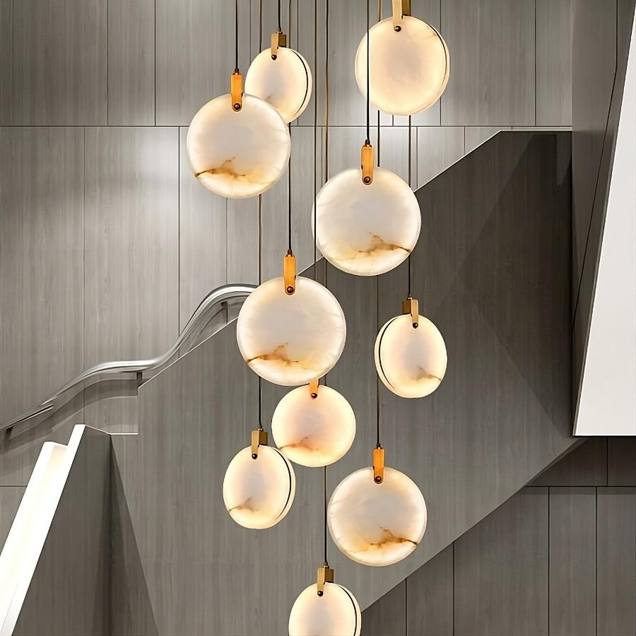 Natural Marble Linear chandelier - Piper Lane for dining room view 1