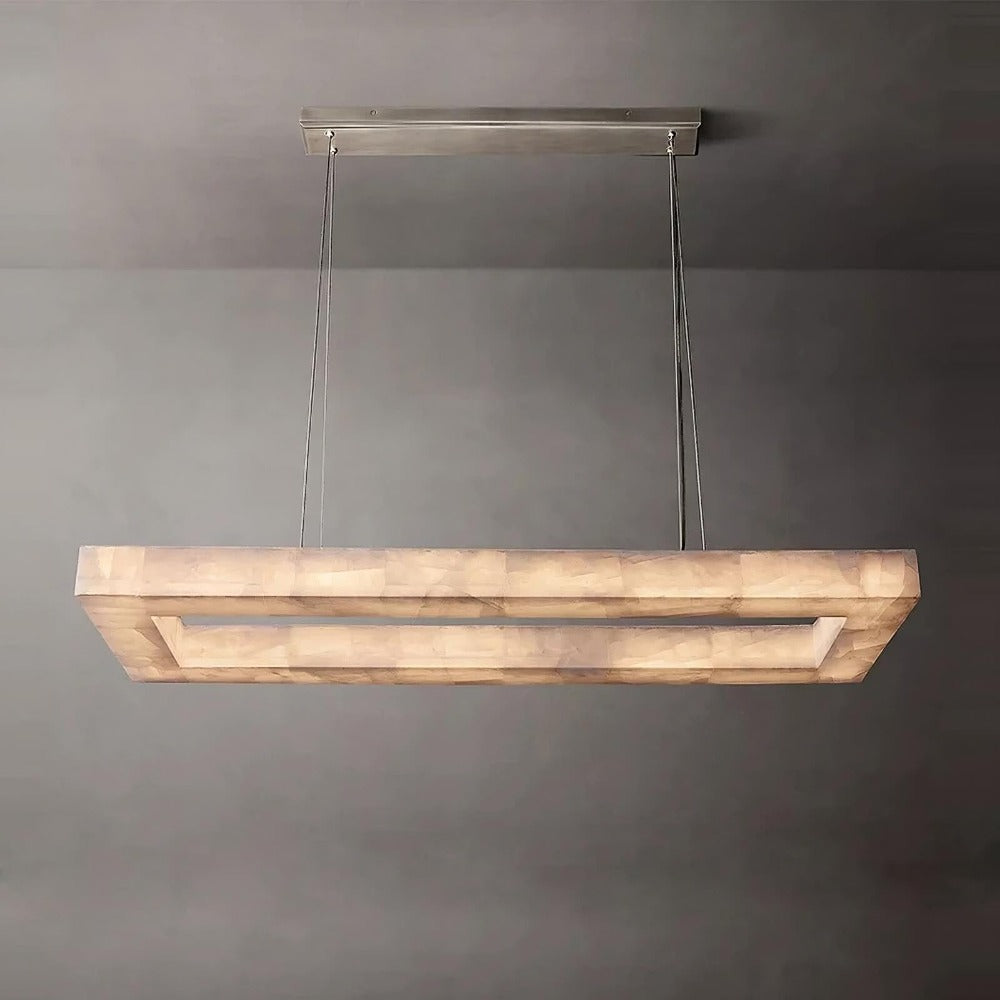 Natural Steel Linear chandelier - Verona Bay for dining room view 1