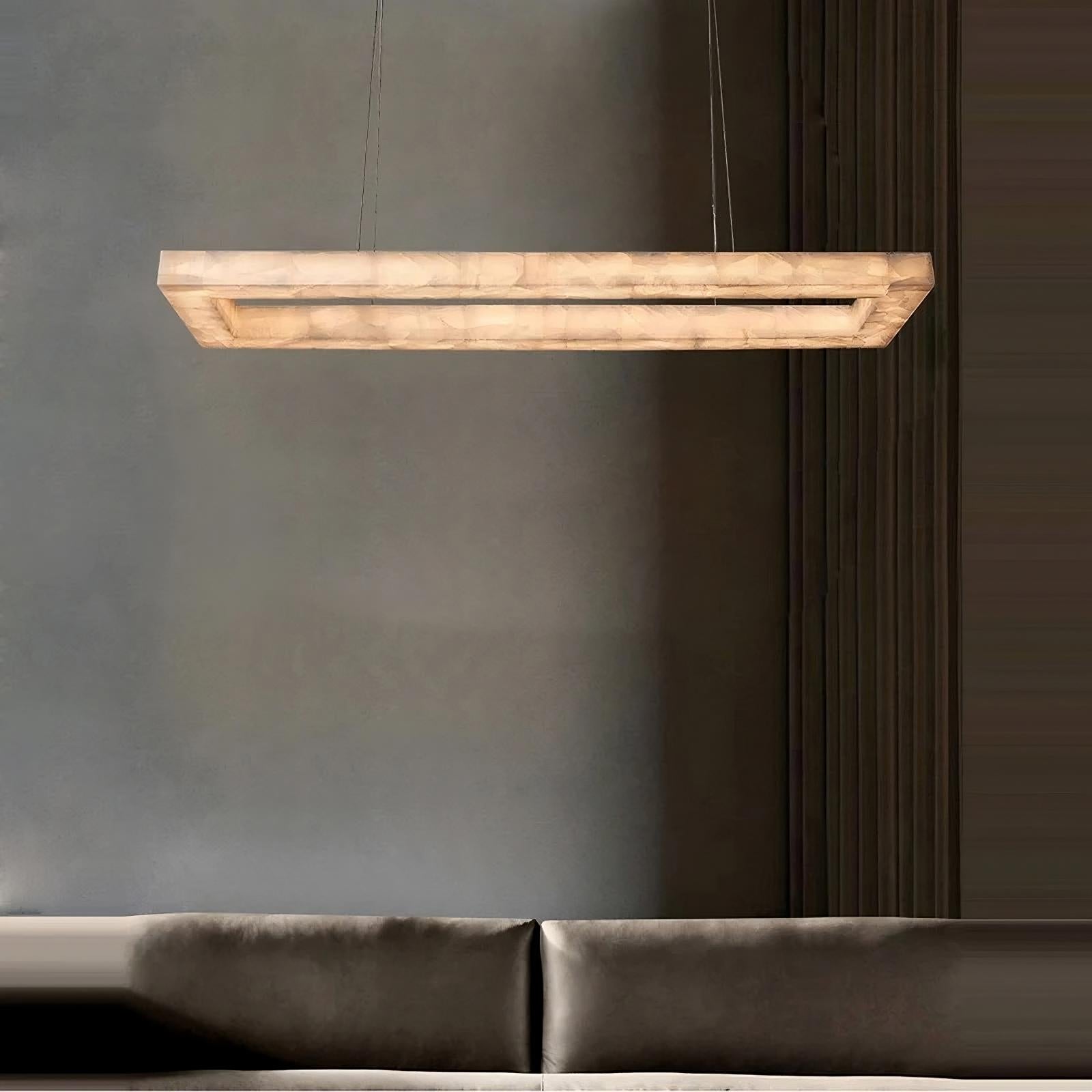 Natural Steel Linear chandelier - Verona Bay for dining room view 3