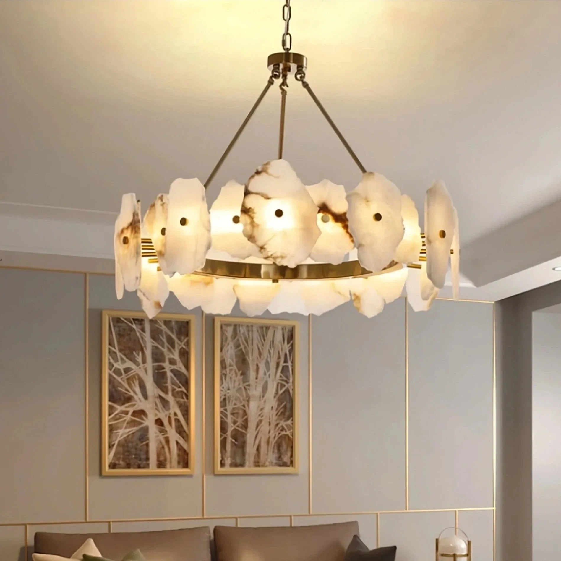 Copper Metal Linear chandelier - Dune Bay for dining room view 3