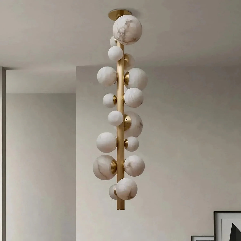 White Metal chandelier - Evren House for dining room view 4
