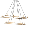 Cascadian Chandelier, 21-Light, Aged Gold Brass, Opal Glass Shade, 39.38"L (C75221AG 305XUWN)