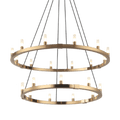 Matte Black Glass Round chandelier - Junia Peak for dining room view 1