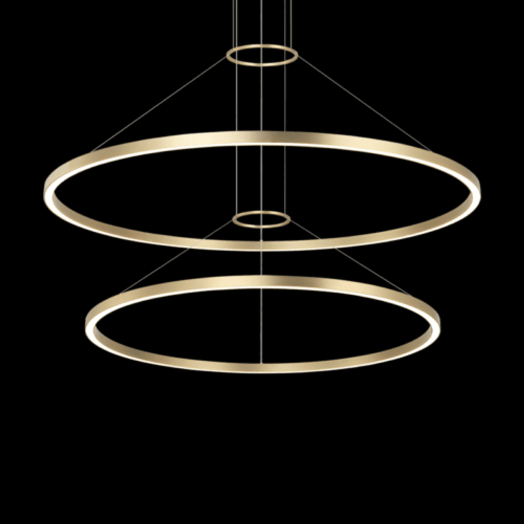 Gold Metal Linear chandelier - Ivara Trace for dining room view 2