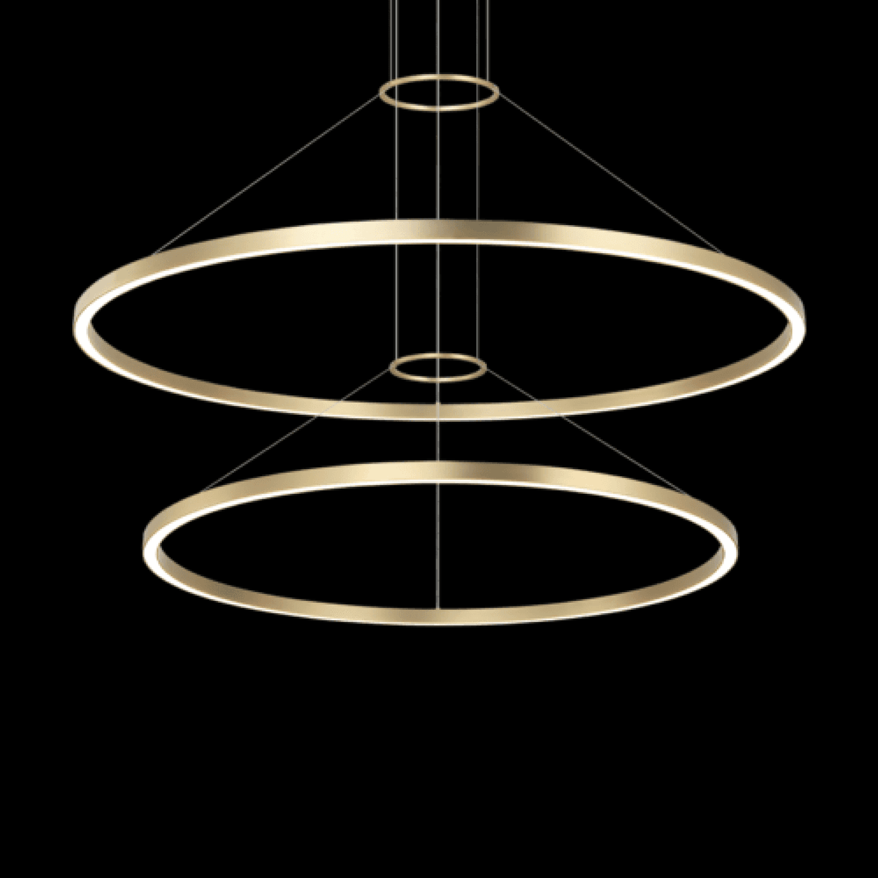 Gold Metal Linear chandelier - Ivara Trace for dining room view 2