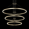 Gold Metal Linear chandelier - Ivara Trace for dining room view 1
