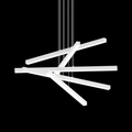 Matte Black Metal Linear chandelier - Kora Trace for dining room view 1