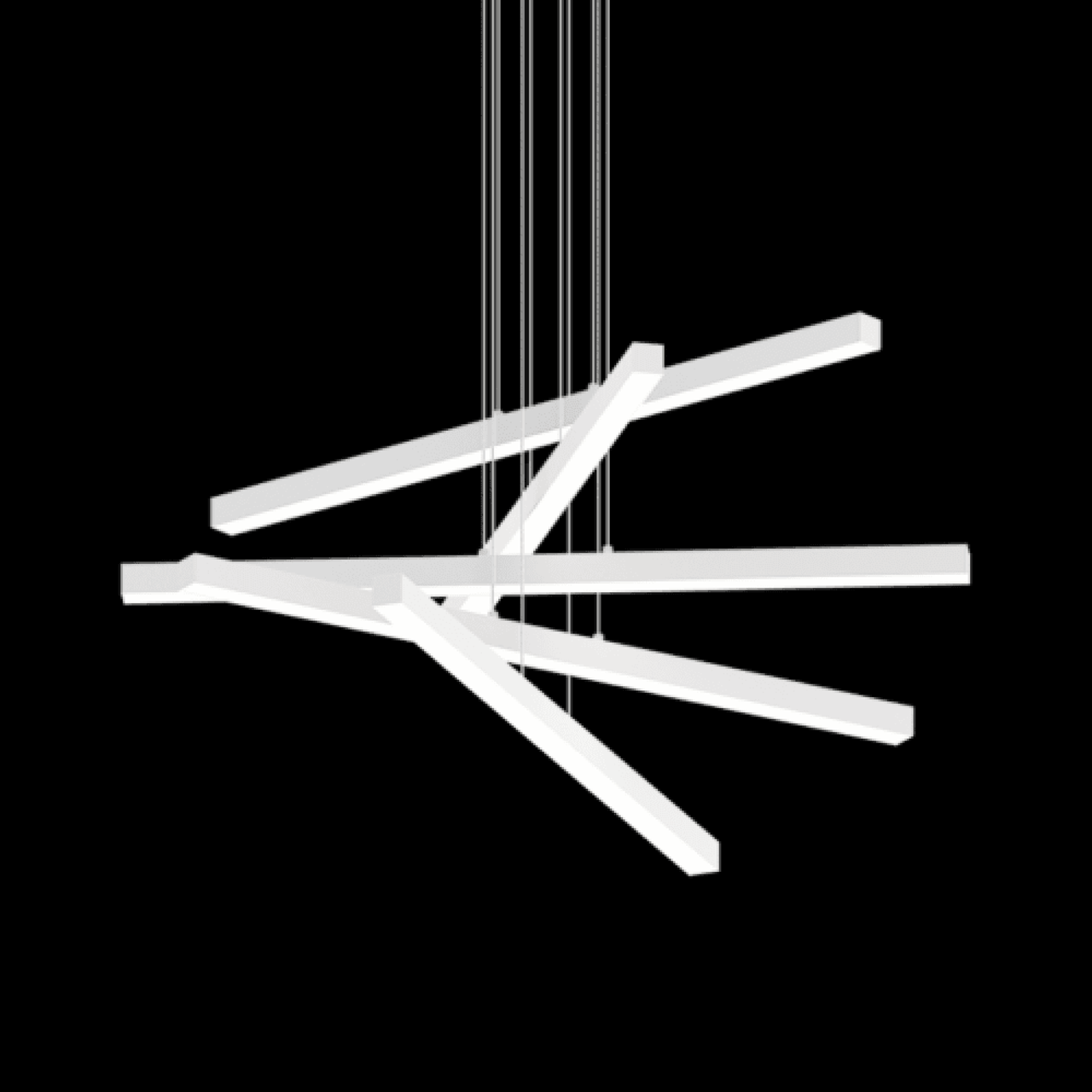 Gold Metal Linear chandelier - Juno Trace for dining room view 2