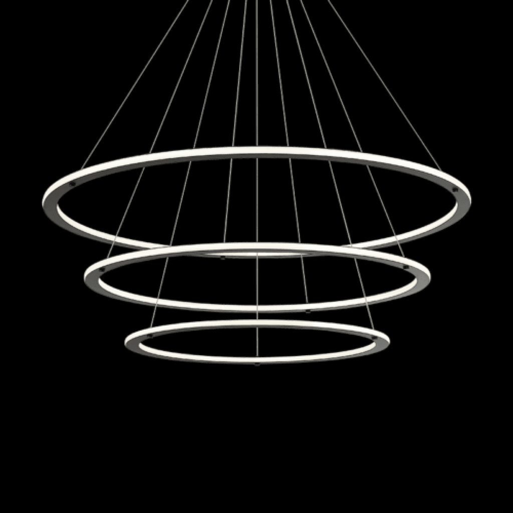 Black Metal chandelier - Halo Trace for dining room view 1