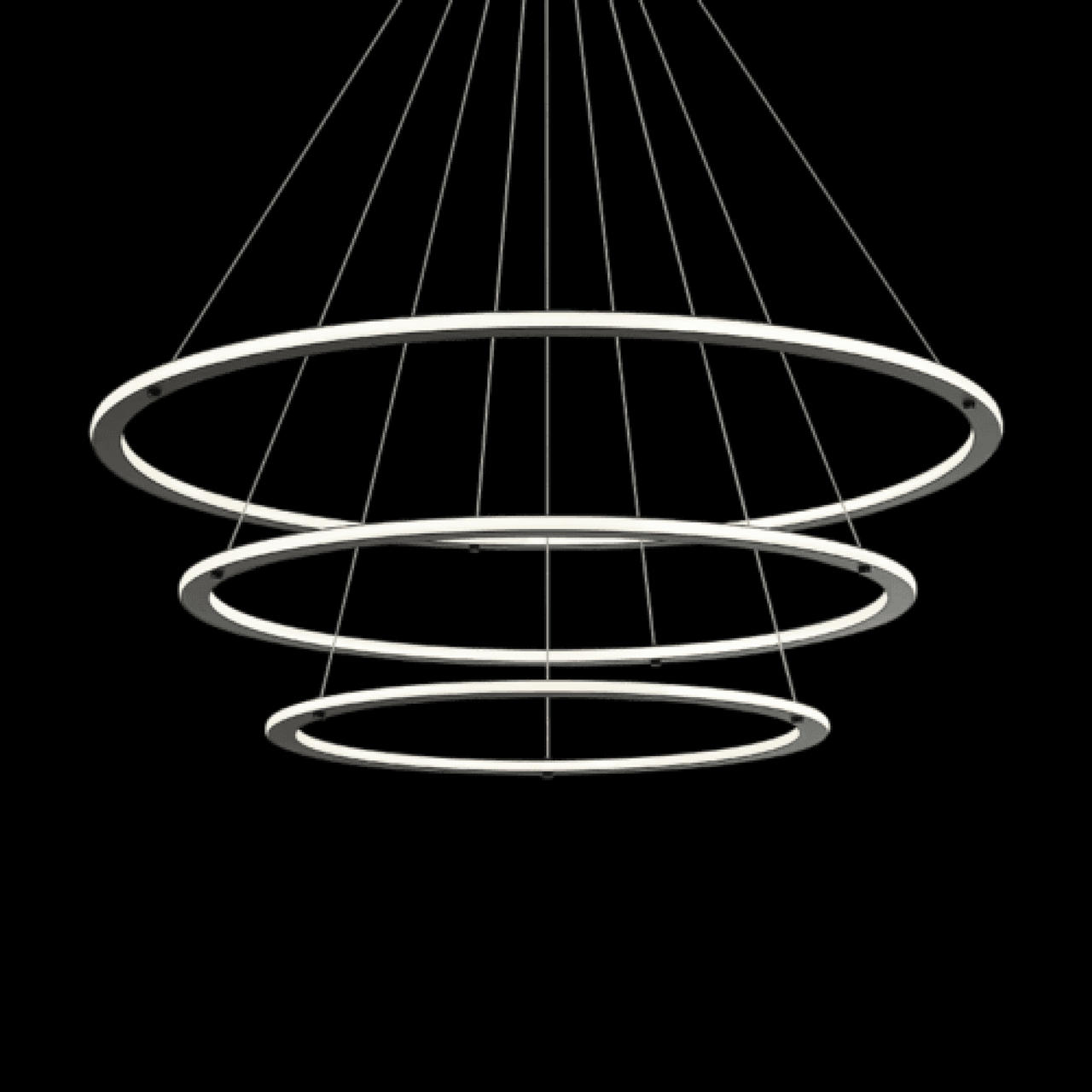 Black Metal chandelier - Halo Trace for dining room view 1
