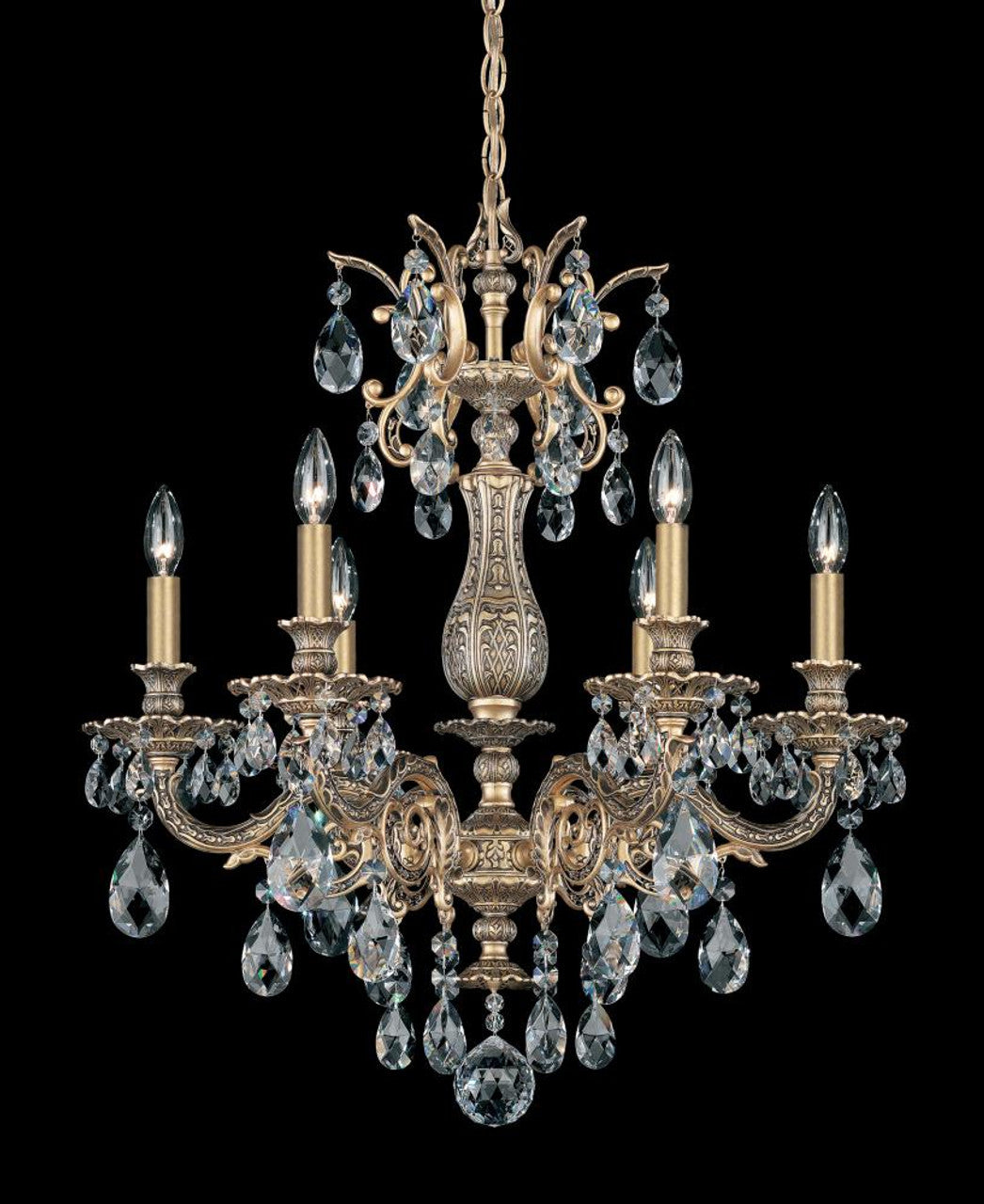 Century Chandelier, 12-Light, Polished Silver, Clear Heritage Crystal, 30"W (1712-40 1A2CP)