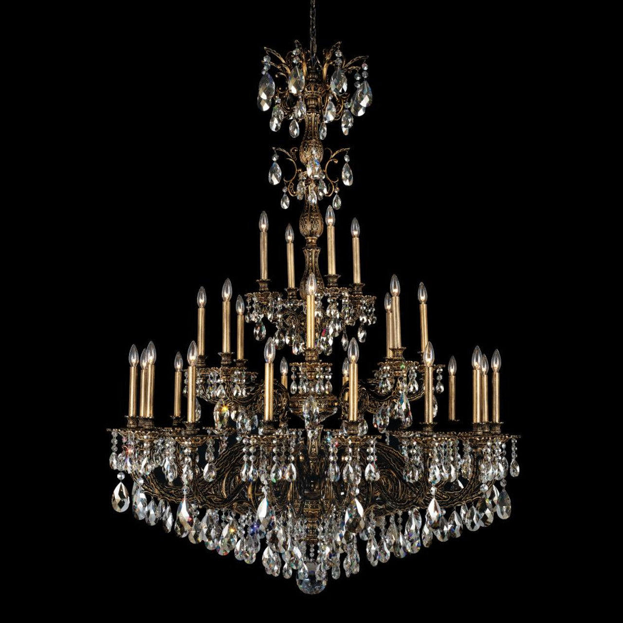 Clear Crystal Candle chandelier - Winslow Field for dining room view 1