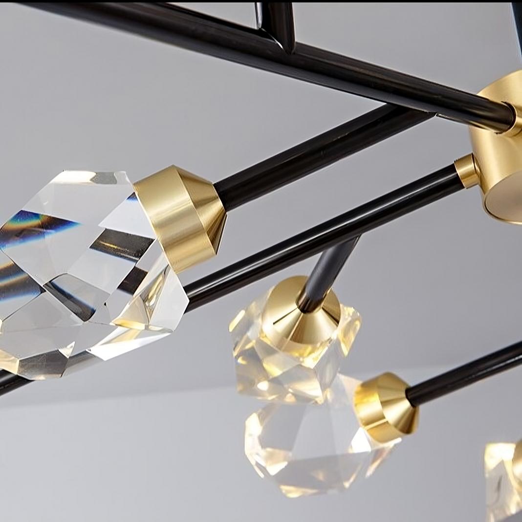 Black Crystal Branch chandelier - Onda Bay for dining room view 8