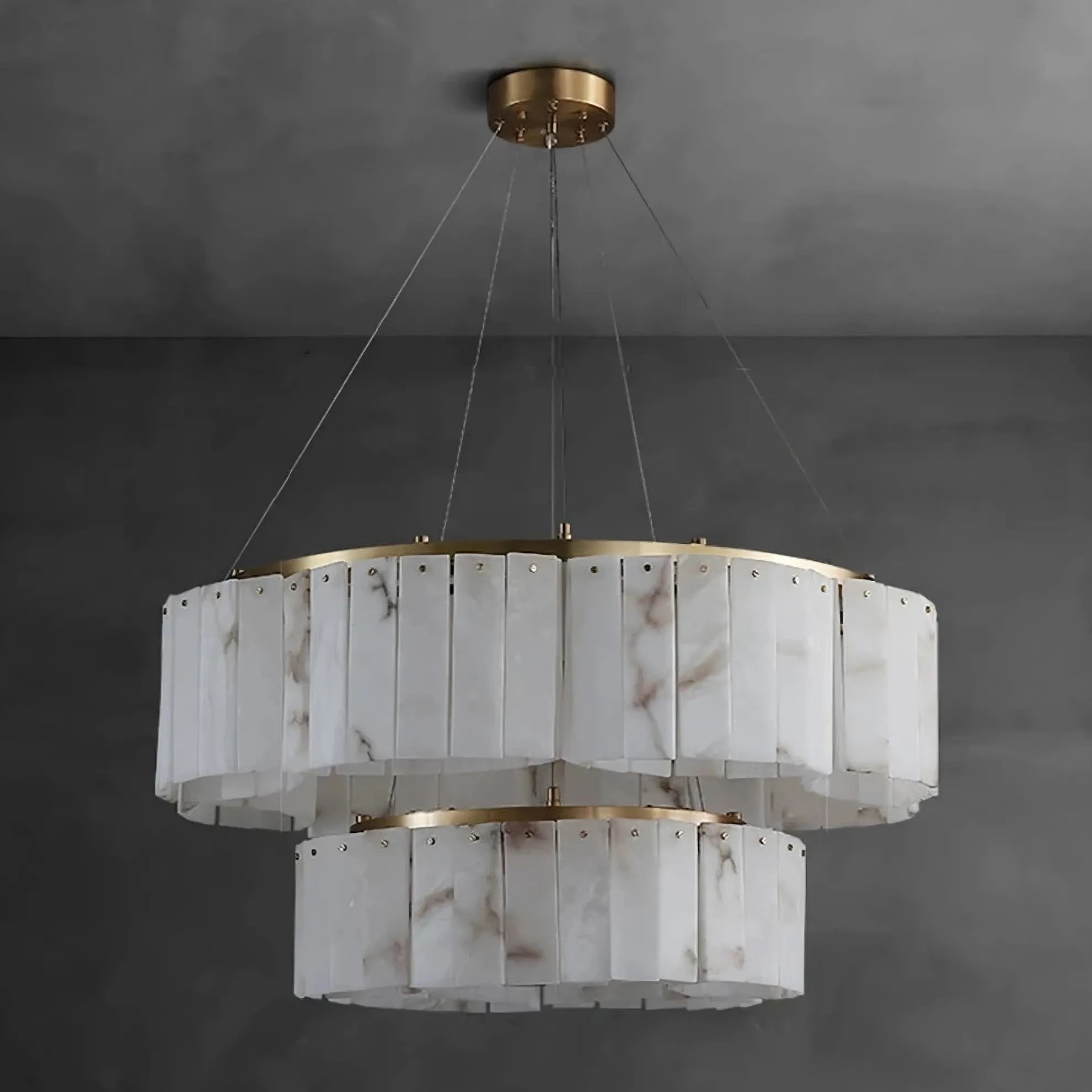 Brass Brass Tiered chandelier - Zinnia Bay for dining room view 3
