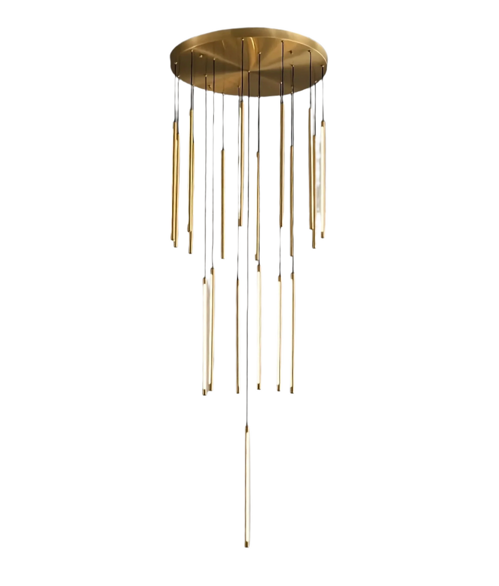 Brass Brass Linear chandelier - Piper Bay for dining room view 8