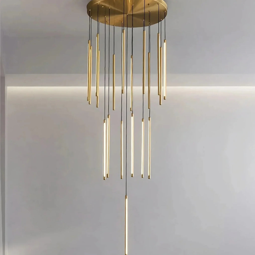 Brass Brass Linear chandelier - Piper Bay for dining room view 1