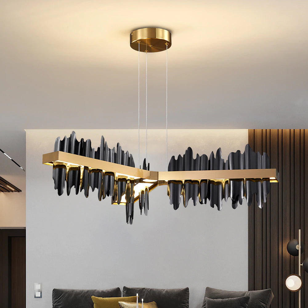 Copper Steel chandelier - Maris House for dining room view 1