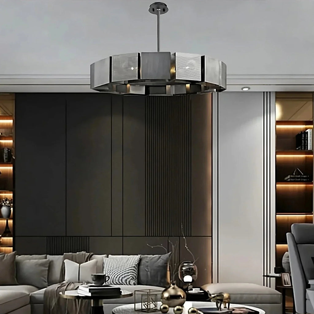 Steel Round chandelier - Ivara Bay for dining room view 10