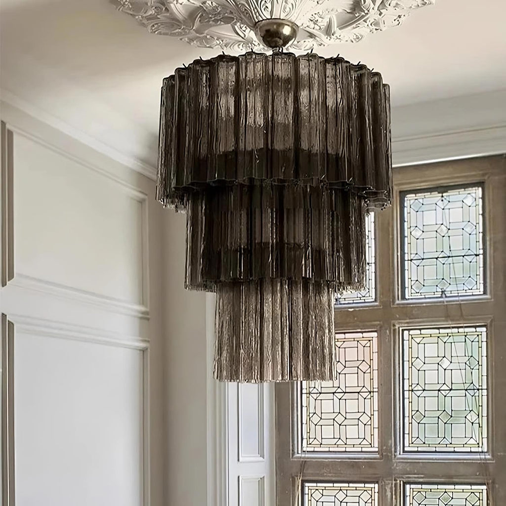 White Glass chandelier - Nysa Bay for dining room view 3