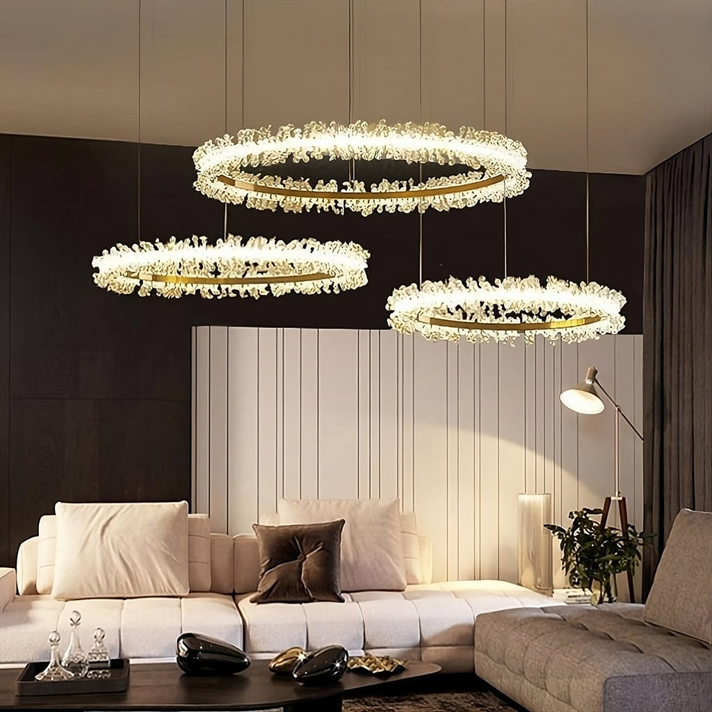 Clear Crystal Round chandelier - Milan Bay for dining room view 1