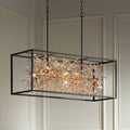 Black Crystal Linear chandelier - Vela Lane for dining room view 1