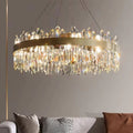 Clear Crystal Round chandelier - Aurelia Bay for dining room view 1