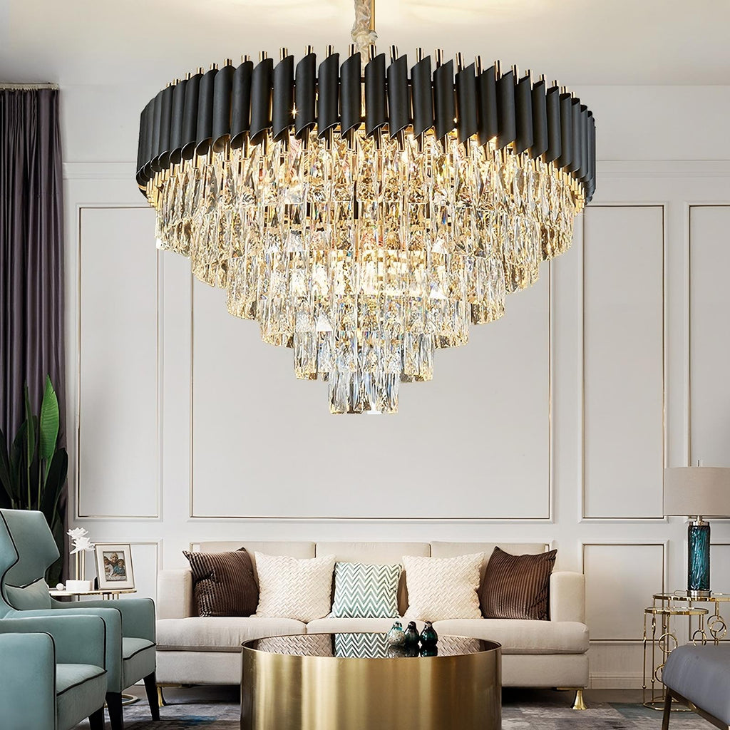 Crystal Round chandelier - Tessa House for dining room view 3