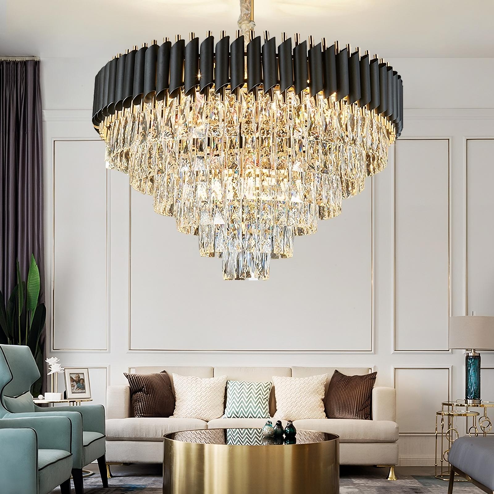 Crystal Round chandelier - Tessa House for dining room view 3