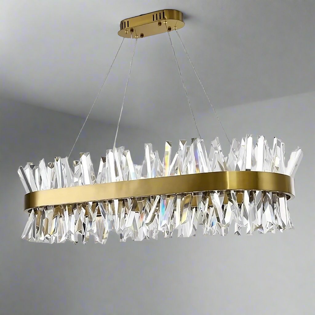 Clear Crystal chandelier - Nysa Court for dining room view 1