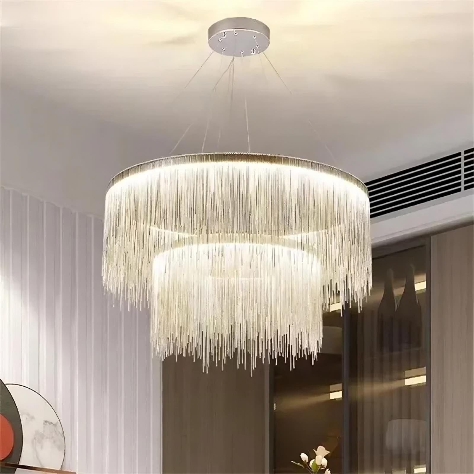 Steel chandelier - Yule Lane for dining room view 2