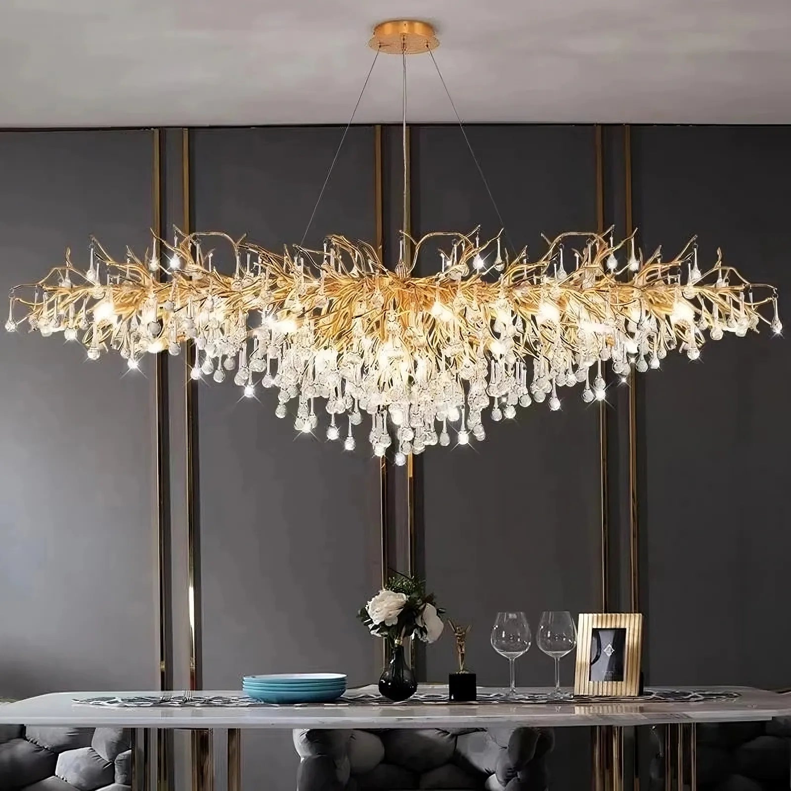 Crystal chandelier - Evren Court for dining room view 1