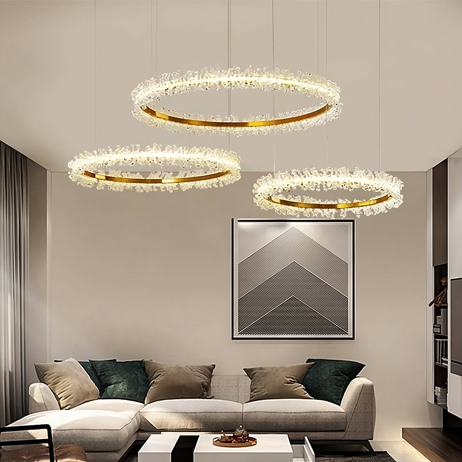 Clear Crystal Round chandelier - Milan Bay for dining room view 3