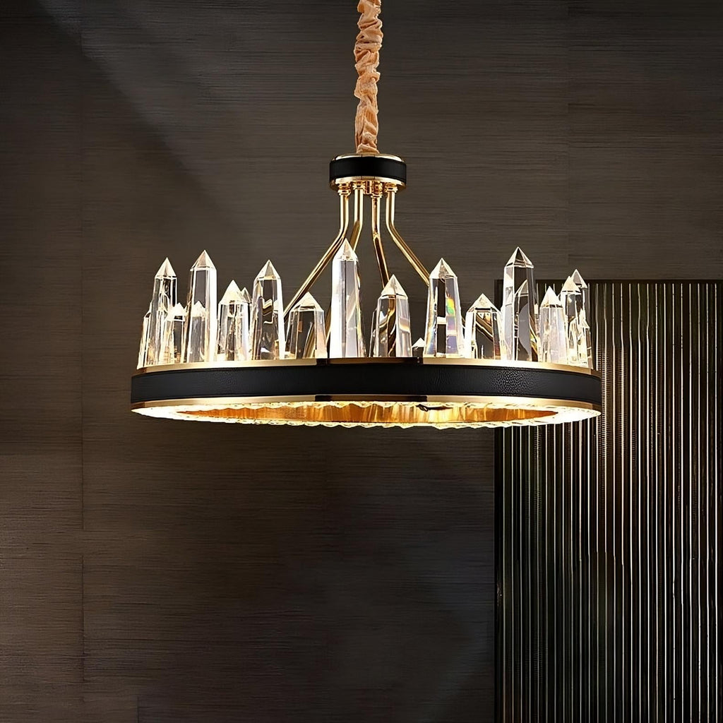 Clear Crystal Round chandelier - Ilona House for dining room view 3