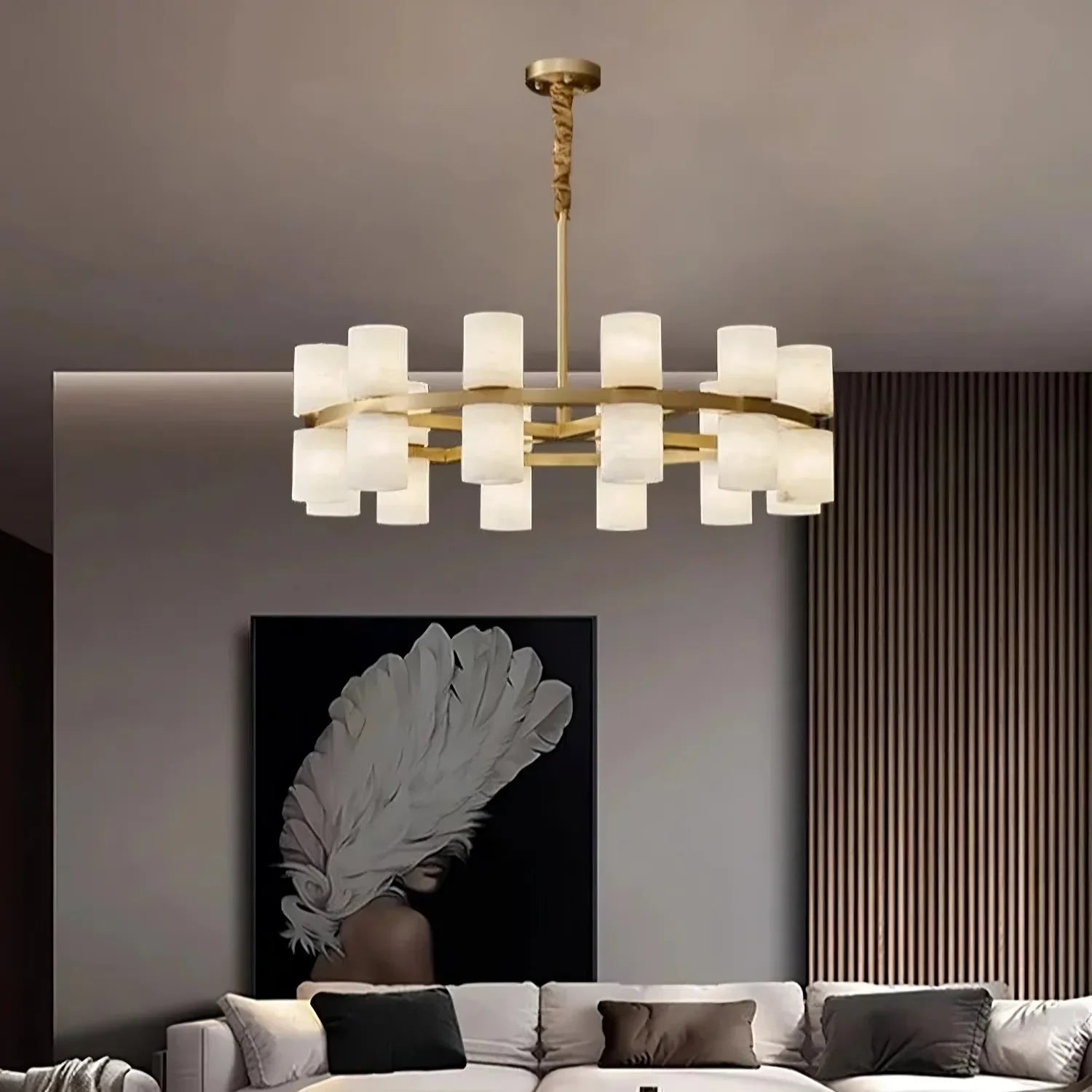 White Metal chandelier - Nysa House for dining room view 1