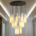 Natural Marble Round chandelier - Yara Bay for dining room view 1